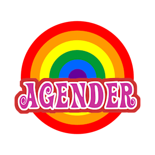 Agender LGBT Pride Rainbow  Flag Roundel. T-Shirt