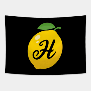 Lemon Letter H Alphabet Initial Monogram H Last Name Harris Tapestry