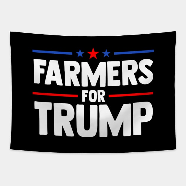 Farmers for Trump 2024 American Election Pro Trump Farmers Tapestry by Emily Ava 1