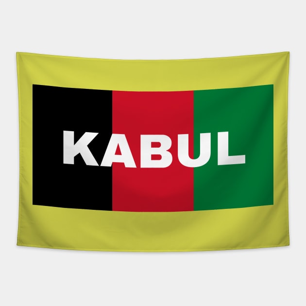 Kabul City in Afghanistan Flag Colors Tapestry by aybe7elf