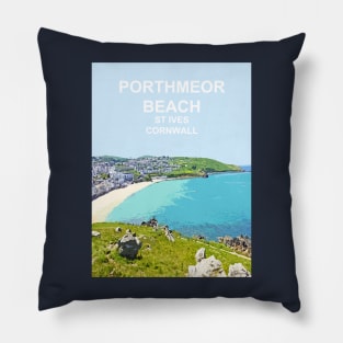 St Ives Porthmeor Cornwall. Cornish gift. Travel poster Pillow