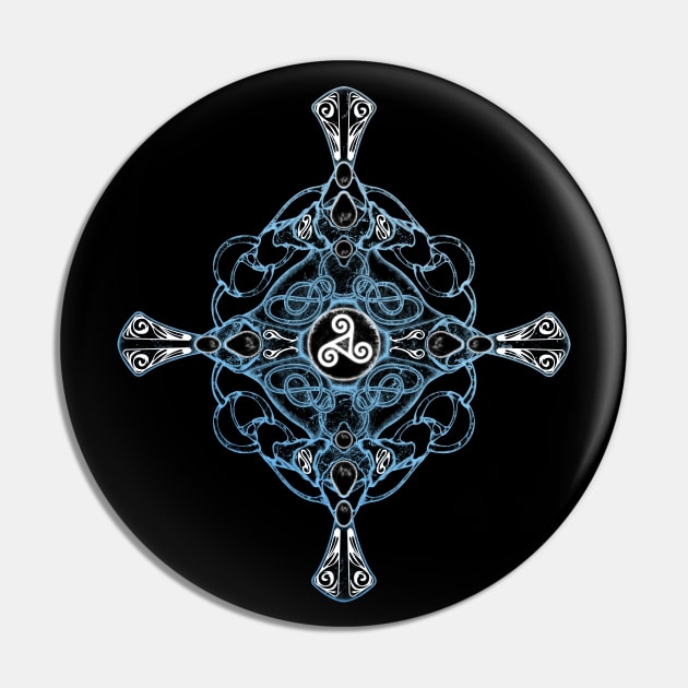 Celtic Triskelion Cross Pin by NicGrayTees