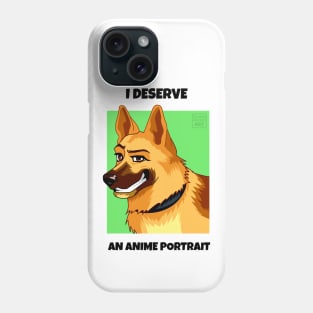 German Shepherd Dog: Anime Cartoon Portrait Phone Case