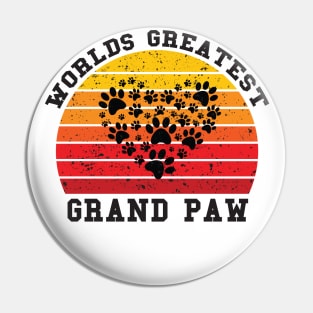 Grandpaw Worlds Greatest Grand Paw Funny Dogs Tee Pin