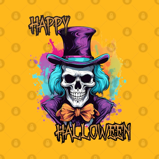 Spooky Skeleton Happy Halloween by DivShot 