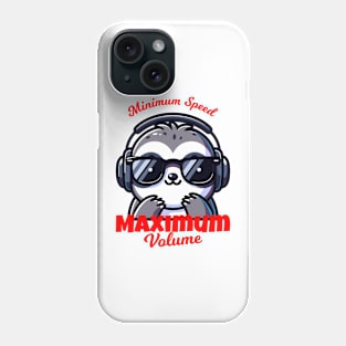 Sloth using headphones Phone Case