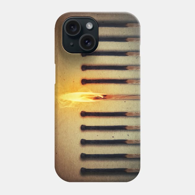 match burning alone Phone Case by psychoshadow