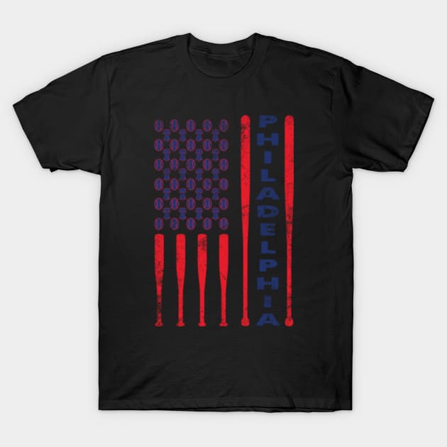 Philadelphia Phillies American Flag Vintage T-Shirt, 4th Of July