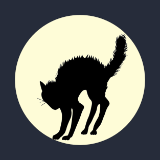 Black cat, yellow moon T-Shirt