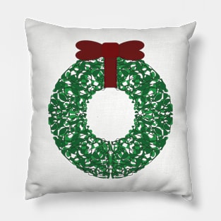 Happy holidays Christmas wreath Pillow