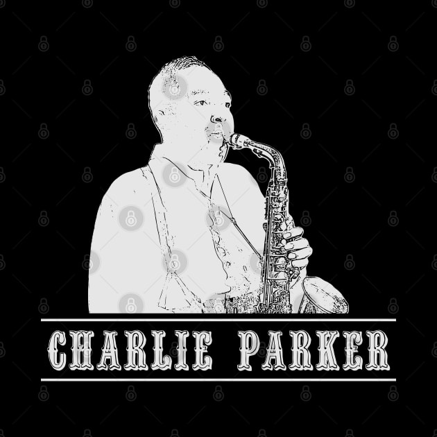 Charlie Parker // white retro by Degiab