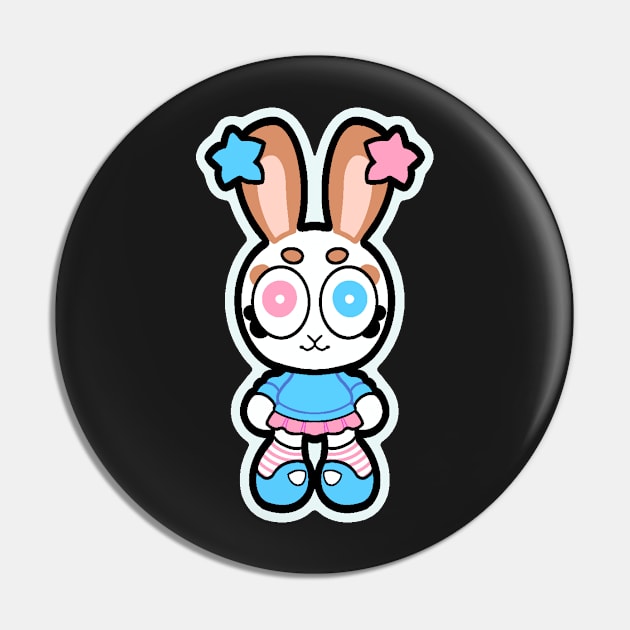 Transgender Flag Bunny Pin by Indy-Site