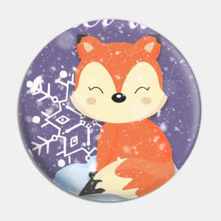 WINTER WISHES FOX Pin