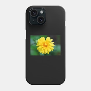 Yellow garden flower with dew drops facemask Phone Case