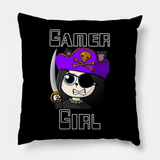 Gamer Girl, Wolf Girl, Pirate Girl. Twitch streamer emote Pillow