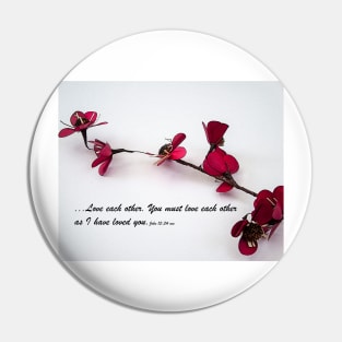 Love Each Other Red Single Stem Pin