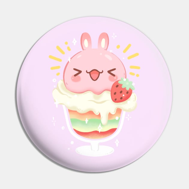 Rabbit Parfait Pin by BiillustrationID