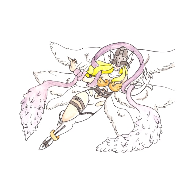 Angewomon - Digimon by tonguetiedartist