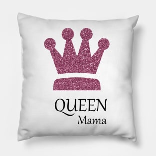 Queen Mama Sparkles in Purple Glitter Crown Pillow