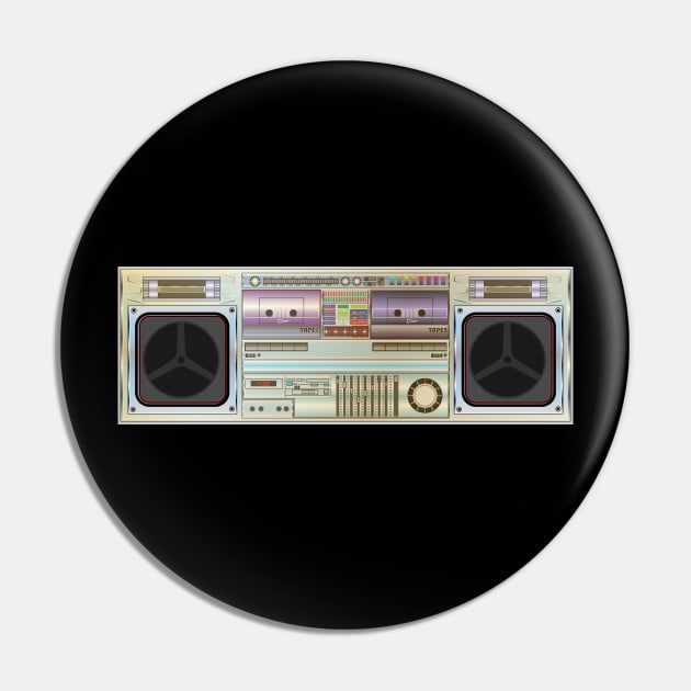 Ghetto Blaster Radio Design Pin by Brobocop