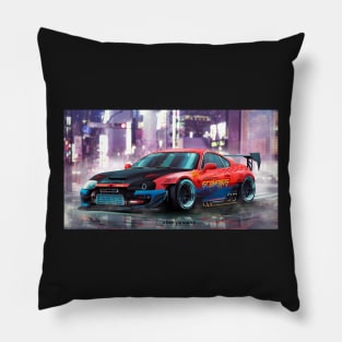 Supra mk4 tokyodrift stanced artwork, widebody design by ASAKDESIGNS. checkout my store for more creative works Pillow