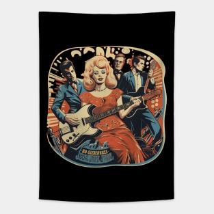 1960 Retro Rock’n’Roll Collection Great Gifts For 60’s Lifestyle and Music Lovers Tapestry