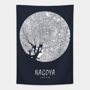 Nagoya, Japan City Map - Full Moon Tapestry