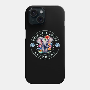 this girl loves elephant cute baby colorful elephant Phone Case