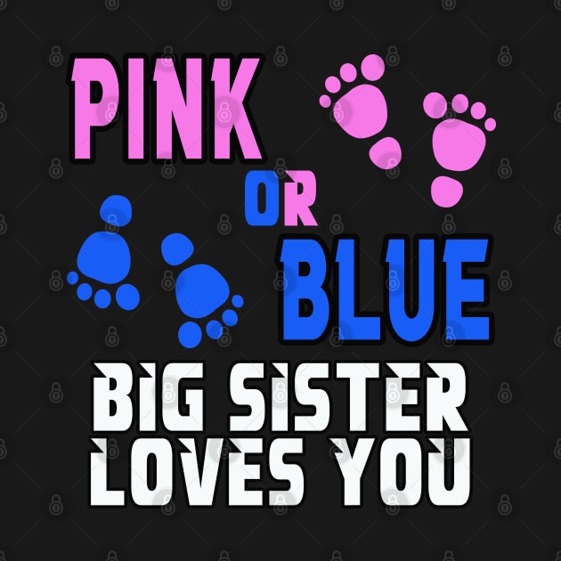 pink or blue big sister loves you, gender reveal by MBRK-Store