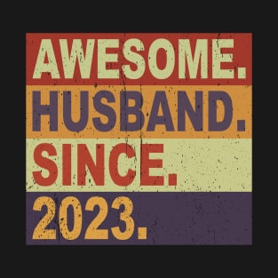 Awesome husband since 2023, First anniversary valentines day T-Shirt