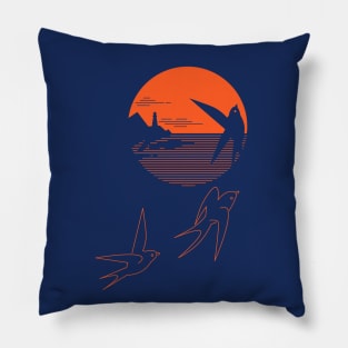 Swallow And The Sea Pillow