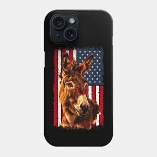 4th of july denkey on usa flag Phone Case