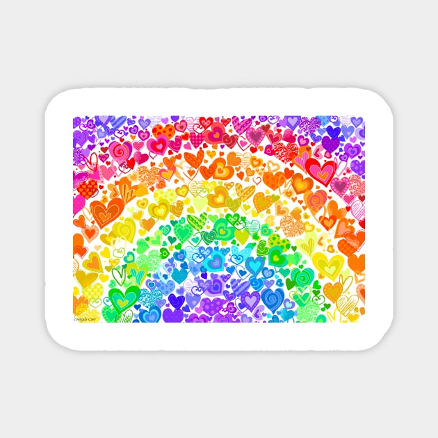 Rainbow Hearts Magnet by Cressida Carr