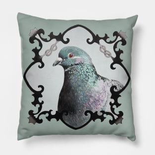 Pigeon - Rock Dove bird portrait painting Pillow
