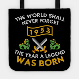 1953 The Year A Legend Was Born Dragons and Swords Design (Light) Tote