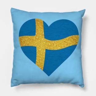 The flag of Sweden, I love sweden Pillow