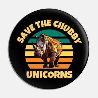 Save Rhinos The Chubby Unicorns Pin