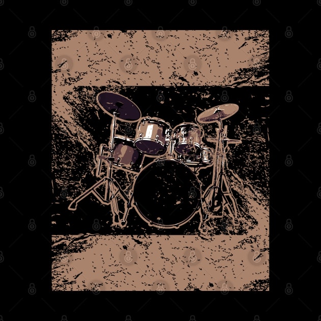 Drums set // Grunge poster | Vintage by Degiab