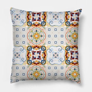 Azulejo #6- vector Portuguese Moorish pattern Pillow