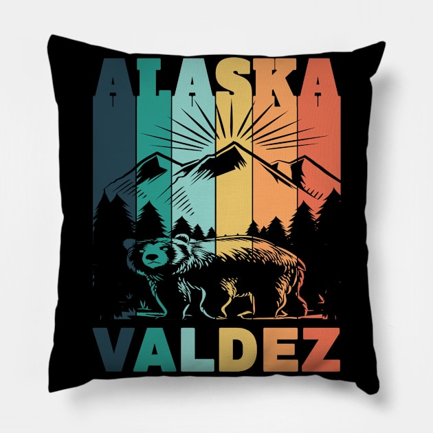 Valdez Alaska Mountain View Pillow by HomeSpirit