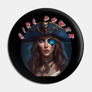 Girl power, blue eyed pirate Pin