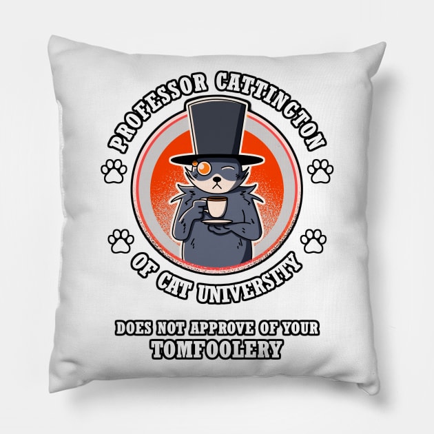 Cat Professor - ironic cat Pillow by Duckfieldsketchbook01