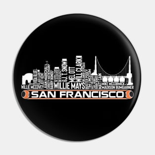 San Francisco Baseball Team All Time Legends, San Francisco City Skyline Pin