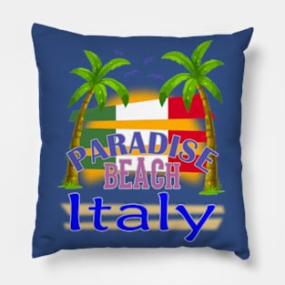 Paradise Beach Italy Vacation Design Pillow