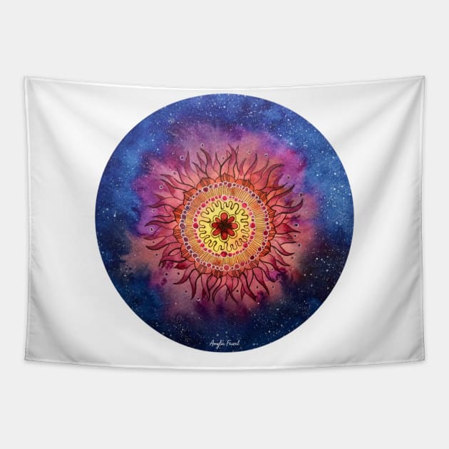 Fire Flower Galaxy Tapestry by amyliafaizalart