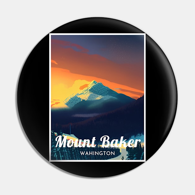 Mount Baker Washington United States Ski Pin by UbunTo