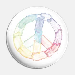 Watercolor Peace Sign Pin