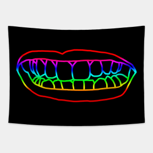 Natural Lips Rainbow Line Tapestry