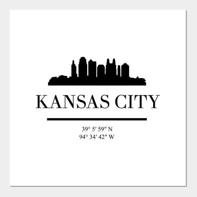Kansas City Missouri Black Silhouette Skyline Art Kansas City Missouri Black Silhouette