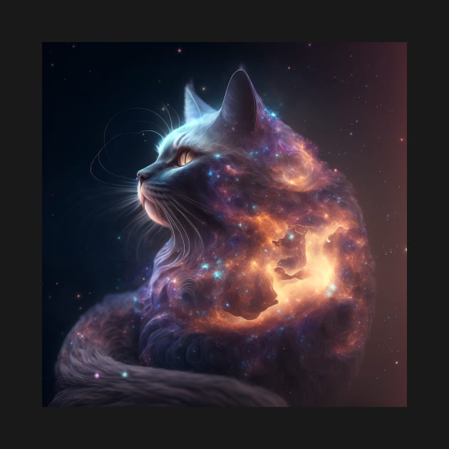 Galaxies, Nebulae and Stars in Cat Shape by HappysSpace